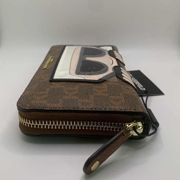Karl Lagerfeld Paris Maybelle SLG Zip Brown Wallet - Picture 6 of 17